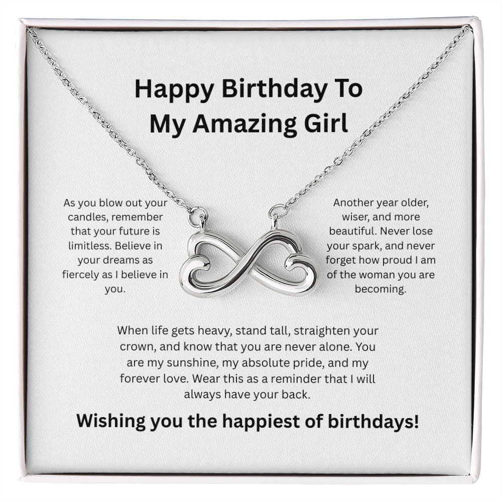 Happy Birthday Luxury Necklace - Personalised Gift for Daughter / Granddaughter