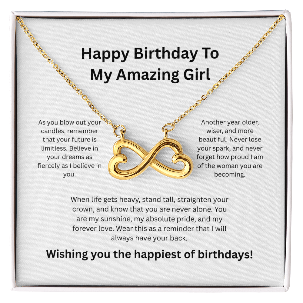 Happy Birthday Luxury Necklace - Personalised Gift for Daughter / Granddaughter